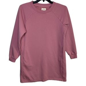 Pact Pink Organic Cotton Polyester Blend Courtside Sweatshirt Dress Size Large